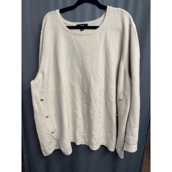 Ellos women’s sweater pullover with button detail, $25, 2x (b42) - Picture 1 of 8